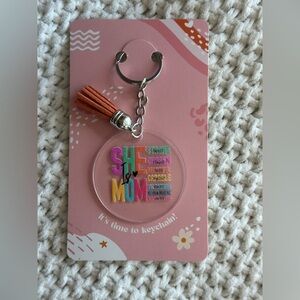 Colorful 'She is Mom' Keychain with Tassel - Homemade